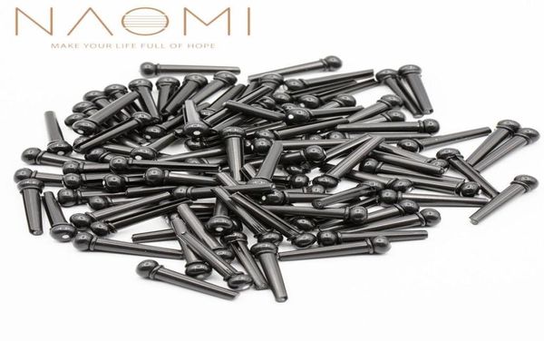 Naomi 100pcs épingles de guitare acoustique accessoires de guitare acoustique épingles de pont de guitare noires accessoires new2041222