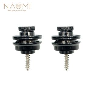 NAOMI 2pcs Guitar Bass Strap Booth Straplock Botón Partes de guitarra negra Accesorios New8702438