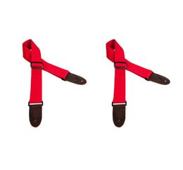 NAOMI 2pcs Correa de guitarra Accesorios de guitarra Correa de hombro ajustable para guitarra acústica Red PU Leather End2261969