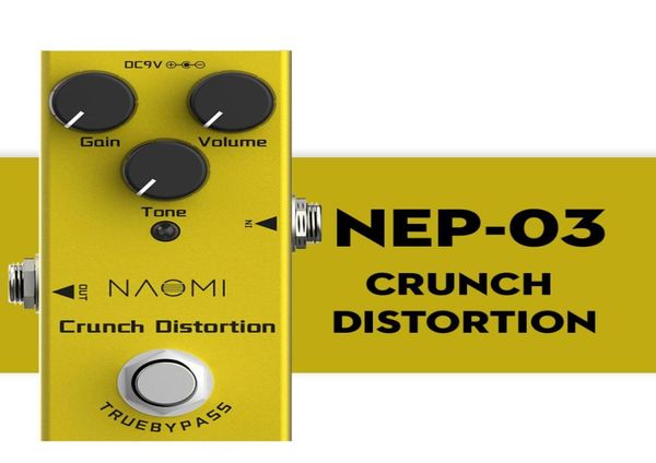 Pedal de efectos de guitarra NAOMI efecto de distorsión Crunch Mini Pedal de distorsión única True Bypass NEP032612588
