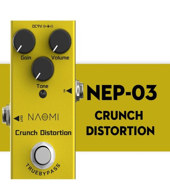 NAOMI Efectos de guitarra Pedal Crunch Efecto de distorsión Mini Pedal de distorsión única True Bypass NEP031262639