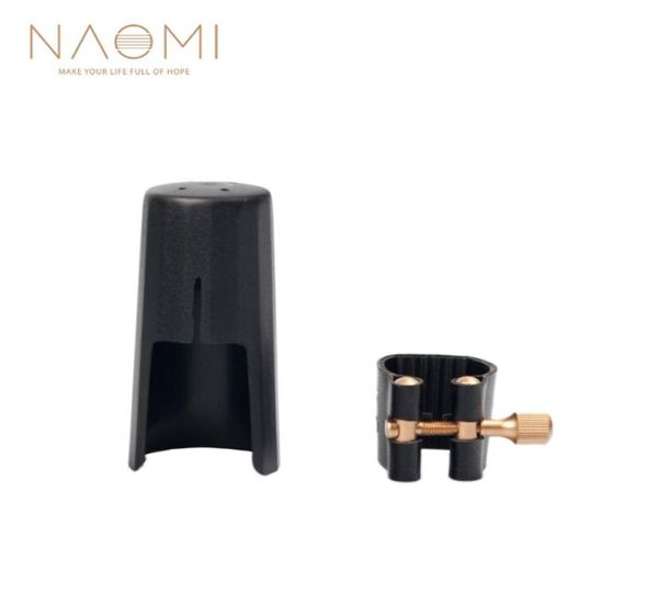 NAOMI attache de Ligature en cuir avec capuchon en plastique pour saxophone Alto embout de Saxophone Alto pièces de vent en bois accessoires 7140041