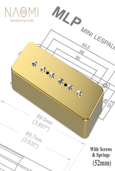 Barra de jabón NAOMI P90, puente para pastilla de guitarra eléctrica, bobina de plástico con imán cerámico de 52mm con sonido totalmente lisa apto para guitarra LP 7620120