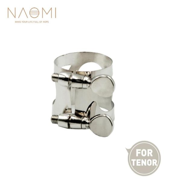 Ligadura de boquilla para saxofón Tenor NAOMI, ligadura de Metal para boquilla de saxofón Tenor con tornillos dobles, piezas de viento de madera 6561807