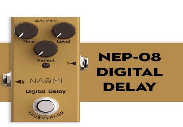 NAOMI True Bypass Design Digital Delay Pedal de efecto de guitarra eléctrica Mini Pedal de retardo único True Bypass DC 9V5231548