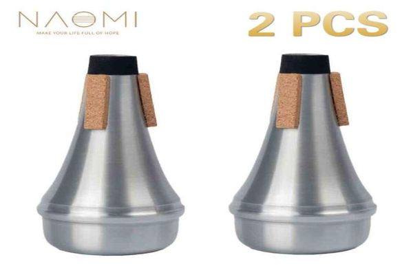 Naomi Trumpet Mute 2 PCS Aluminium Trumpett Muet Practice Silver Color pour trompette Accessoires d'instruments à vent 4226377