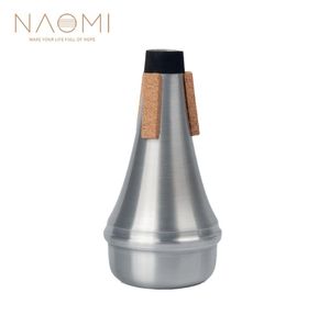 NAOMI trompette muette en aluminium trompette muette droite pratique couleur argent pour trompette bois Instrument accessoires 7273357