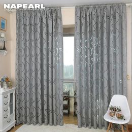 Napearl Home Decoratie woonkamer gordijnen raambehandelingen jacquard bladontwerper grijs gordijn voor keuken slaapkamer 240422