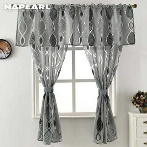 Napearl jacquard korte gordijn valance keuken thuis woonkamer deur balkon raambehandeling Moderne geometrie 210712