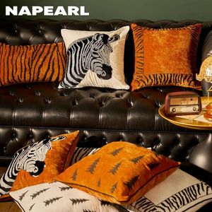 Naparl Print Cushion Cover Horse Match Linen Home Bed Cushions Covers Cartoon Wired Carto