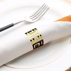 Napkin Buckle Hollow Paper Napkin Buckles Napkin Holder 16pcs Hollow Out Vorme Rosest Gold Napkin Ring voor tafel decoraties