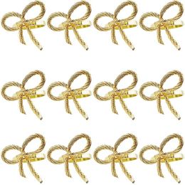 Napkin -ringen 12 pc's eenvoudige gouden vlinder stropdas buckle el restaurant monddoek metaal 230224