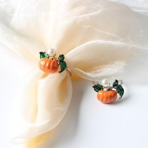 Ronds de serviette 4/6 pièces porte-citrouille Thanksgiving boucle d'automne pour Halloween mariages fête dîner décor de Table