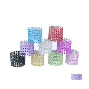 Anneaux de serviette DIY Boucle en plastique Mesh Wrap Bague Porte-serviettes El Mariage Accessoire Table Décoration Drop Livraison Maison Jardin Kitc Dh1Gq