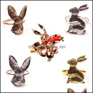 Servetringen Easter Rabbit aangepaste decoratieve houders drop levering home tuin keuken eetbalk tafel decoratie accessoires oturc