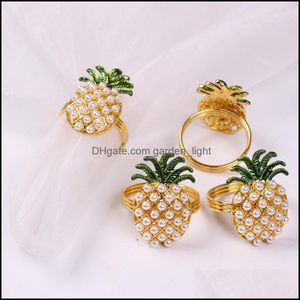 Servet ringen ananas druiven kralen ringtafel decoratieve houder drop levering home tuin keuken eetbar decoratie accessoires otwhl