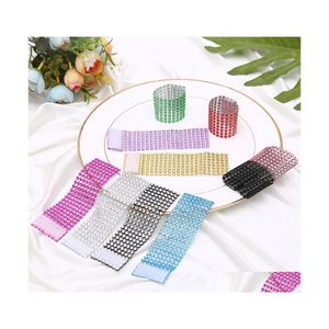 Napkin Rings Rhineston Plastic Buckle Mesh Wrap Ring Servette Holder El Wedding Accessoire Table Decoratie VT0317 Drop Delivery Hom DH5SH