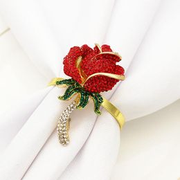 Napkin Rings Ring Christmas Decoratie Delicate duurzame diameter voor Valentijnsdag Restaurant Keukenvoorraad Rose Flower