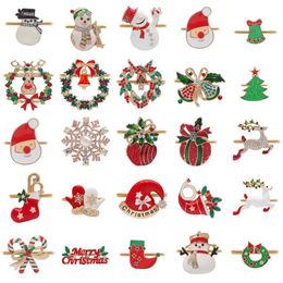 Servet ringen tafel ring vrolijke xmas decoratie eland santa claus bloem krans kerst bruiloft benodigdheden drop levering 2022 smtcn