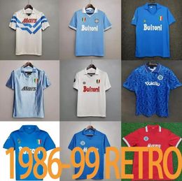 Nápoles Retro 1986 a 1991 Jersey de fútbol Maradona Mertens Hamsik Zielinski Player Insigne Camisa clásica de alta calidad al por mayor