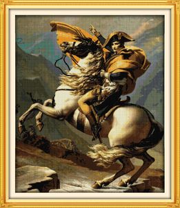 Pintura decorativa de retrato de caballo de Napoleón, bordado de punto de cruz hecho a mano, juegos de costura, impresión contada en lienzo DMC 14CT /11CT