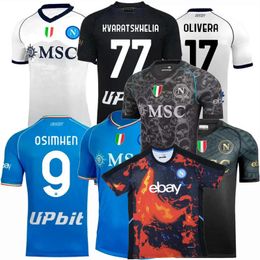 Speler Fans Napoli 2023 2024 voetbalshirts MARADONA KVARATSKHELIA RASPADORI Osimhen LOBOTKA OLIVERA POLITANO SIMEONE DI LORENZO 23 24 voetbal heren kindershirt 4XL