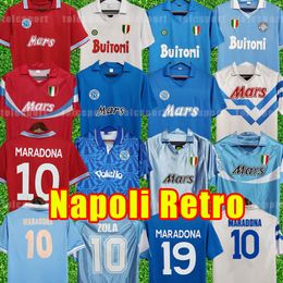Maillots de football rétro Napoli Coppa Ssc Napolis Maradona 10 Kits Calcio Classique Vintage Football napolitain 86 87 88 89 90 91 92