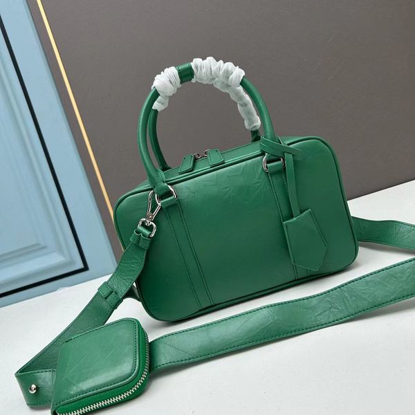 Nappa Antique Leather Multi-Pocket Top-Handle Bag Triangle en métal émaillé Logo Sac à bandoulière Designer de luxe Femmes Crossbody Tote Bags