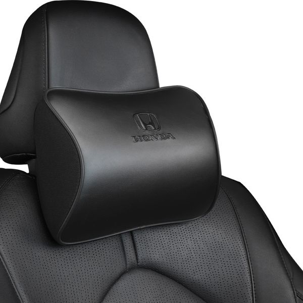 NAPPA voiture cou oreiller qualité cuir lombaire taille soutien pour Honda logo City CIVIC CRV HRV appui-tête coussin intérieur Accesorios