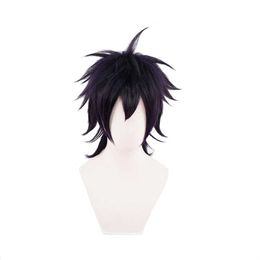 Narancia Ghirga Cosplay Wig Anime Jojo's Bizarre Adventure 5 Black Purple Heat-resistant Fiber Hair Halloween Party Costume Wigs