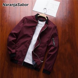 NaranjaSabor Lente Heren Bomber Rits Jas Mannelijke Casual Streetwear Hip Hop Slim Fit Pilot Jas Mannen Kleding US EU XXXL 220727