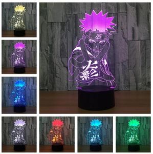 Naruto Anime 3d Night Light Creative Illusion 3d lampe LED 7 Couleurs Changer de bureau Lampe à la maison pour Kid039S d'anniversaire de Noël 4532434