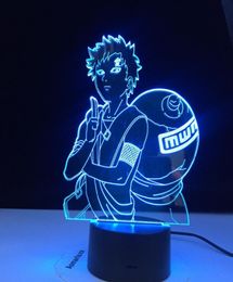 Naruto Gaara Figuur kinderen039S Nachtlicht 3D LED -lamp Anime Japanse manga Batterij Lamp Room Decor Baby Slaap Nachtlicht GIF9238545