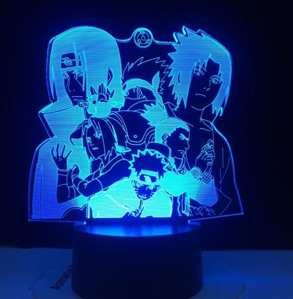 Naruto Hayato Sasuke Sakura Figure Nightlight For Night pour enfants Décoration de la chambre à LED Cool Cadeau d'anime pour lui LED NIGHT Light5057263