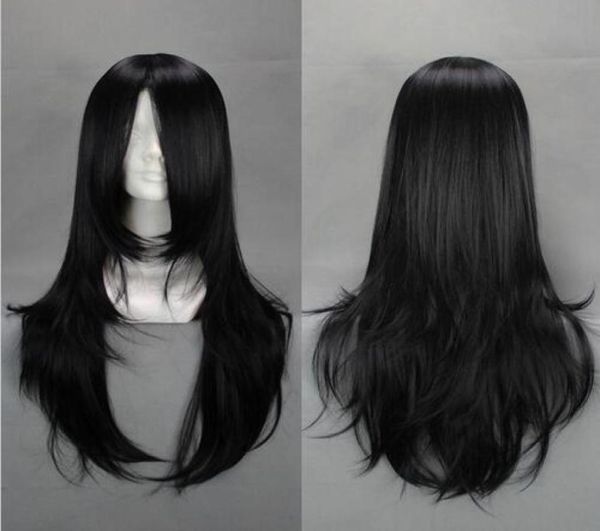 Naruto Hyuuga Neji Long Black Wig Anime Cosplay Wigs 65 cm Costume d'anime synthétique Livraison de cheveux3754982