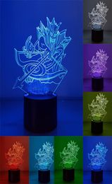 Naruto Sasuke Susanoo 3d Visual Illusion LED RGB Color cambiando USB Nightlight Naruto Shippuden Figura Sasuke Anime Toy1494162