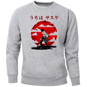 Uchiha Sasuke sweats hommes Harajuku japonais Anime col rond sweat à capuche Cool mince polaire chaud Streetwear vêtements de sport