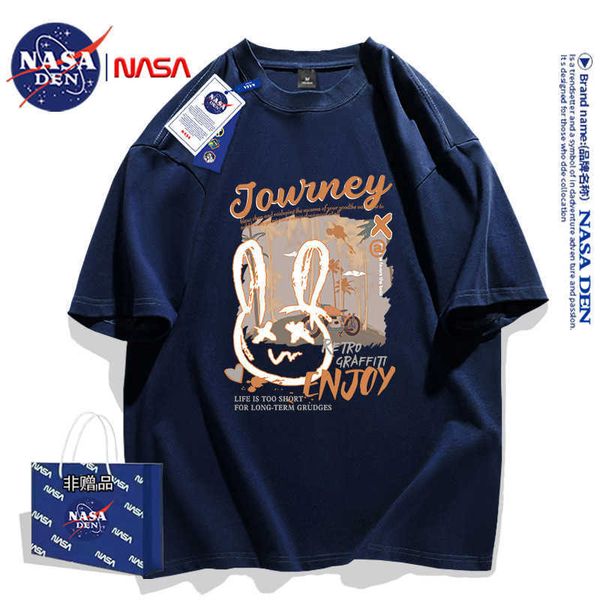 T-shirt à manches à manches courtes de la NASA CO CO BRANDED AMERICAN PURE