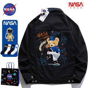 NASA Co Branded Denim Jackets para la temporada de primavera y otoño de los hombres, la nueva marca de moda, la top primavera femenina para mujeres