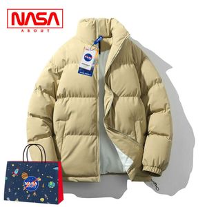 NASA Couple 2023 Nouveau hiver épaissie et marée chaude Marque debout Collier Down Cotton Coat Men's Fashion