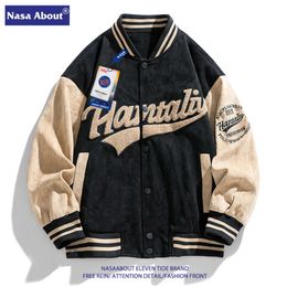 Nasa Jacket Daim Baseball Jersey Lâche Vintage Printemps et Automne Ins Trendy American Pilot Jacket pour Hommes Baseball Jacket bomber Jacket Manteau Femme KWL2