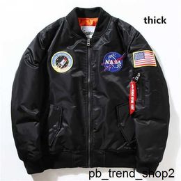 Chaquetas de la NASA Chaqueta de piloto de vuelo de otoño Abrigo Bomber verde negro Ma1 Hombres Abrigos de béisbol bordados de la NASA con cremallera M-xxl 1 GTHT