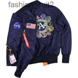 nasa Jackets Automne-vol Pilote Veste Manteau Noir Vert Bomber Apollo Hommes Nasa Broderie Baseball Manteaux avec Fermeture À Glissière CP Bomber Veste Vestes Pour Hommes 3 A7FA