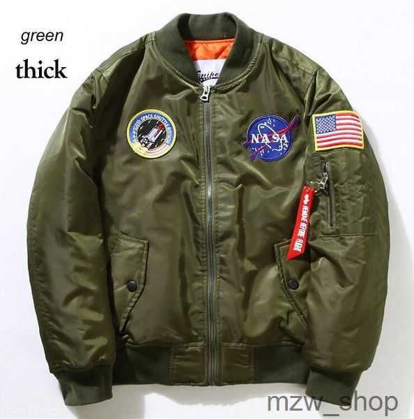 nasa Jackets Automne-vol Pilote Veste Manteau Noir Vert Bomber Ma1 Hommes Nasa Broderie Baseball Manteaux avec Fermeture À Glissière M-xxl 6 BJEW