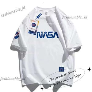 NASA LETTRE T-shirt à manches courtes décontractées Summer Summer poids lourd coton demi-manche en vrac