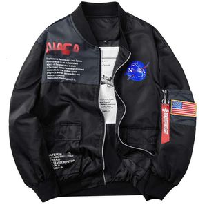 Nasas Jacket Herfstvluchtjas Zwart Groen Bomber Ma1 Herenjassen Borduren Baseball met Rits Werkkleding Kraag Functioneel Varsity Jacket 8038