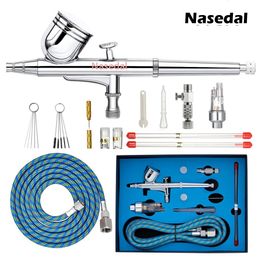 Nasedal Dualaction Airbrush 03mm 7cc Spray Gun Brush Air pour gâteau Modèle de maquillage Tattoo Car Art Tool DIY 02mm05mm 240322