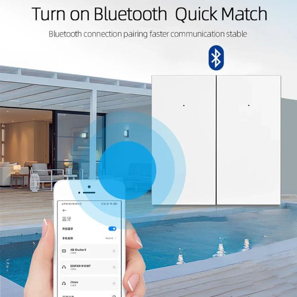 Nashone Tuay WiFi Smart Switch 1-3 Gang Push Switch No Neutral Neutral Line Intelligent WiFi Interuptor Work avec Alexa Google