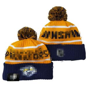 Bonnet de Nashville Predators, Patch latéral de l'équipe de Hockey nord-américaine, chapeau de Sport en laine d'hiver en tricot, casquettes de crâne za0