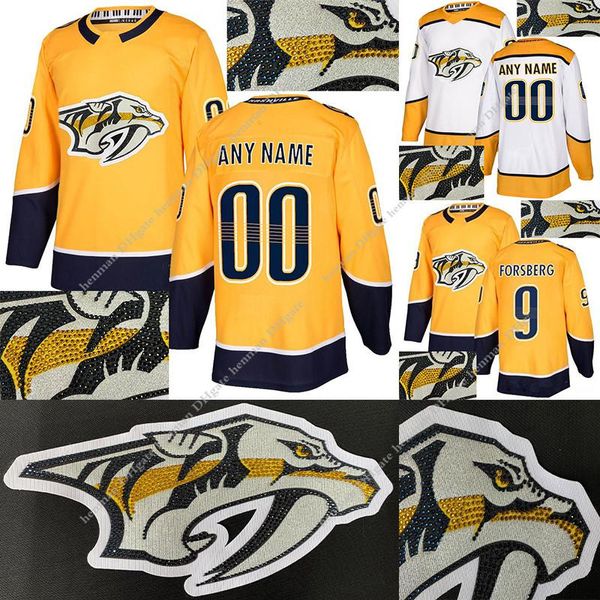 Maillots de version de forage chaud des Predators de Nashville Filip Forsberg Roman Josi Matt Duchene Pekka Rinne Maillot de hockey personnalisé avec n'importe quel nom et numéro